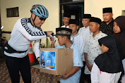  Berbagi Sesama  Saat Gowes Barokah, Polres Tulungagung Bersama Kodim 0807 Santuni Anak Yatim.