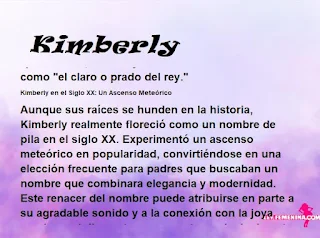 ▷ Significado del nombre Kimberly (✔)