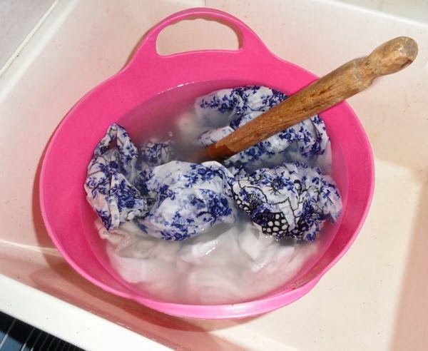 Going low-tech, soaking clothes and dishes