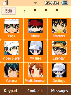 Anime Prince of Tennis Samsung Corby 2 Theme Menu