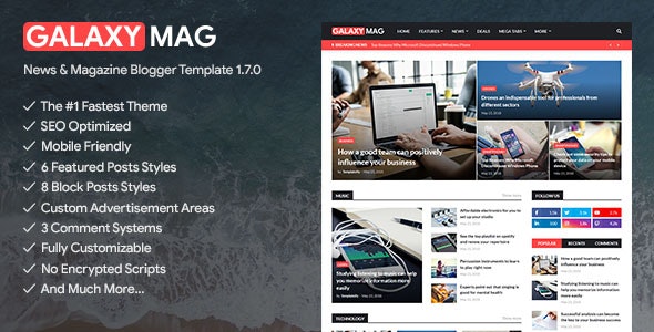 GalaxyMag v1.7.0 – Responsive News & Magazine Blogger Template