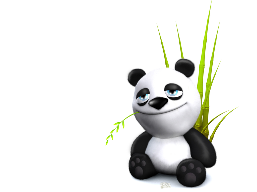 Funny Panda 3D Ipad Wallpaper