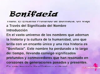 significado del nombre Bonifacia