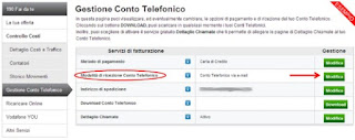 bolletta Email Vodafone