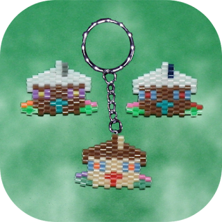 Chalet Magnet ou Porte-clef en perles Hama mini