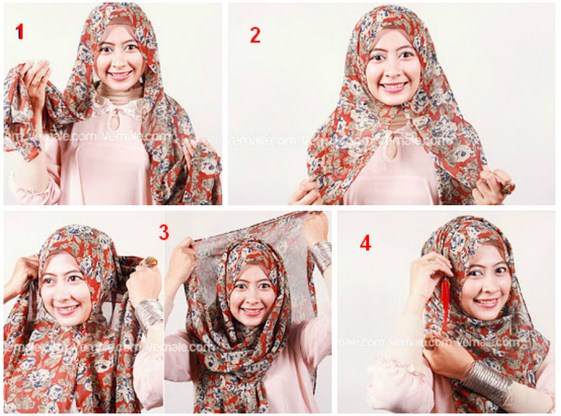 Tutorial Cara Memakai Hijab Modern Pashmina Arabian Style