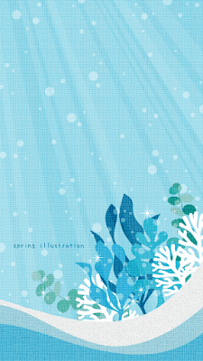 【marine garden】風景のおしゃれでシンプルかわいいイラストスマホ壁紙/ホーム画面/ロック画面