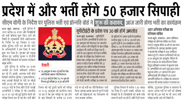 UP Police  Notification 2019 | 50000 Vacancies Expected To Be Released Soon