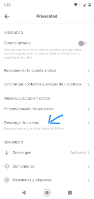 Descargar tus datos