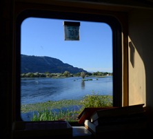 out the back window at Osoyoos Municipal Park on the Okanogan River