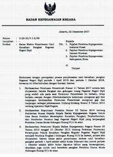  Tentang Batas Waktu Penerimaan Usul Kenaikan Pangkat  Batas Waktu Penerimaan Usul Pangkat Kenaikan PNS Tahun 2018