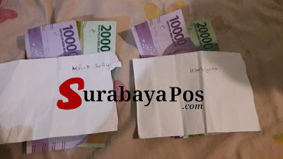 Waduh.. !! Paslon 2 MAJU Pilwali Surabaya, Diduga Kuat Bagikan Uang 30 Ribu ke Warga