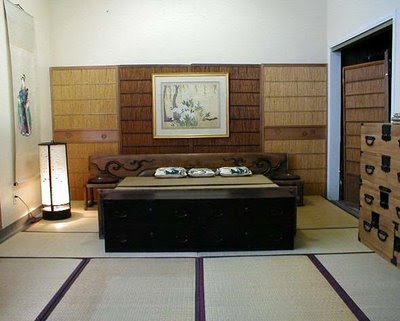 Japanese traditional room design with antique furniture
