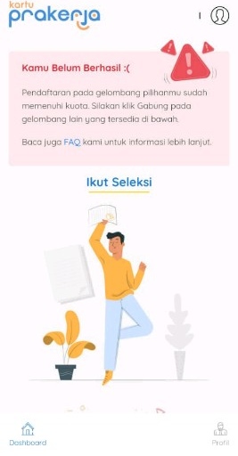 Cara mengatasi pendaftaran kartu prakerja  yang gagal