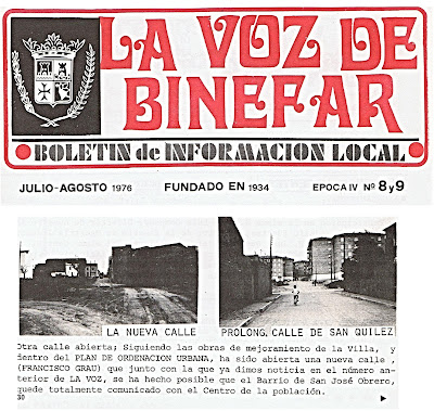 Binéfar crece con nuevas calles: Francisco Grau y San Quílez.