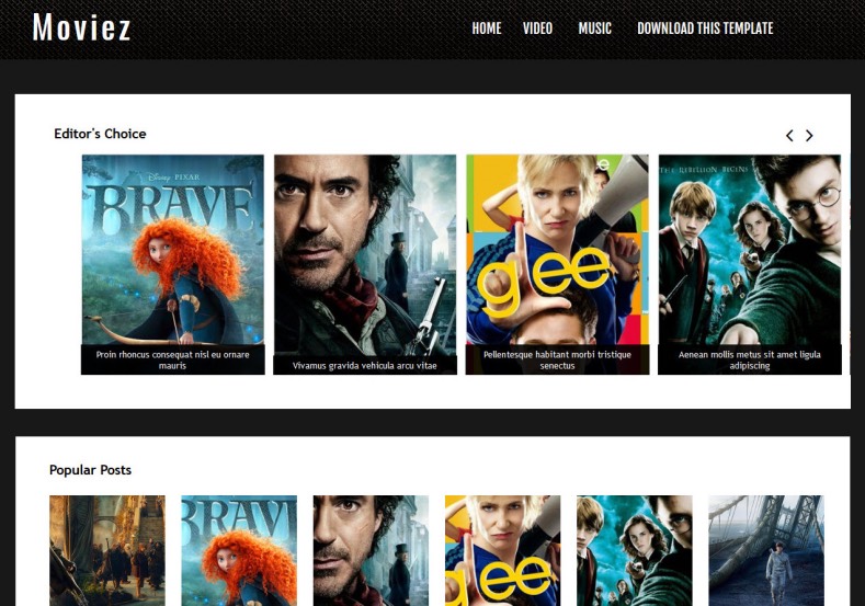 Moviez Blogger Template