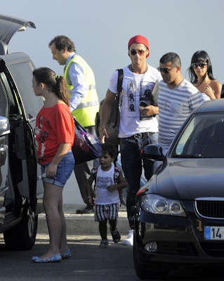 Cristiano Ronaldo and son Junior at Portugal airport