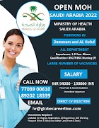 Urgently Required Nurses for Saudi Open MOH
