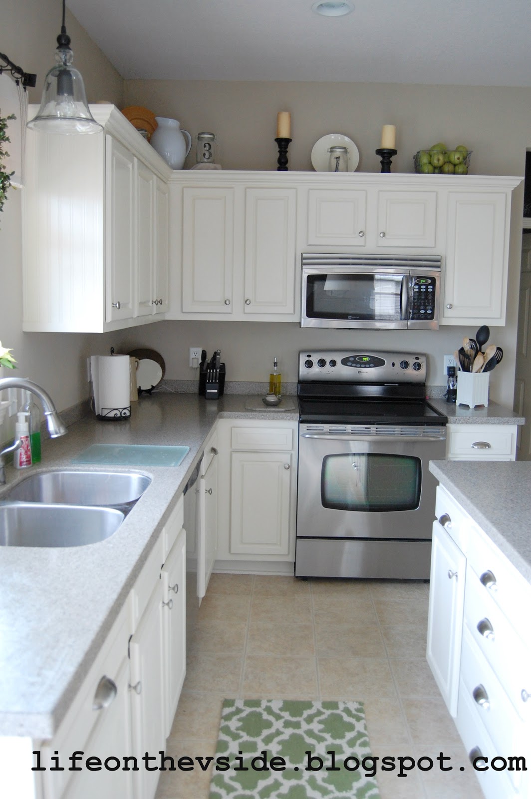 On The V Side Kitchen Before After Painted Kitchen Cabinets