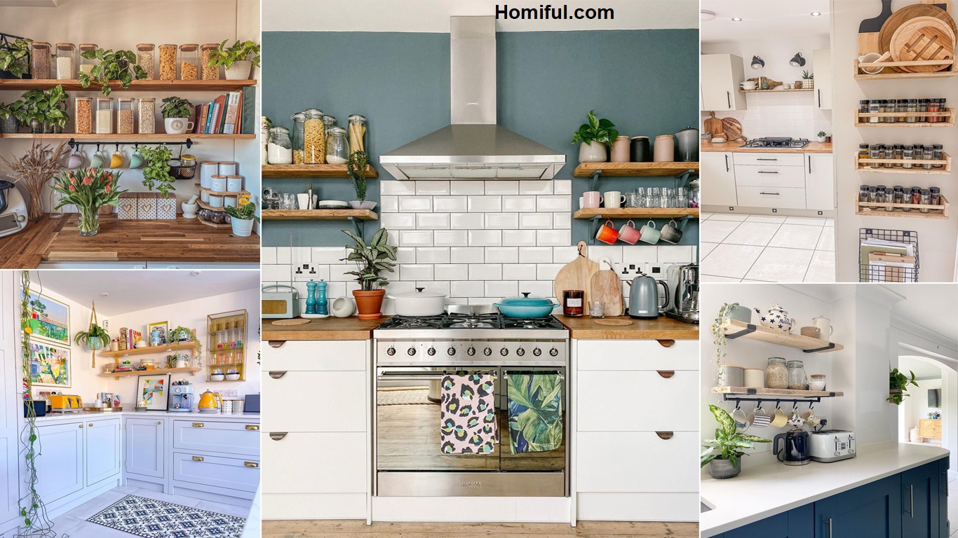 18 Kitchen Shelf Ideas for Neatly Arrangement ~ Homiful.com ...