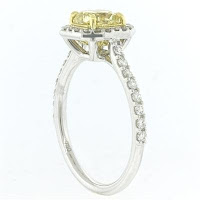 Fancy Yellow Cushion Cut Diamond Engagement Ring