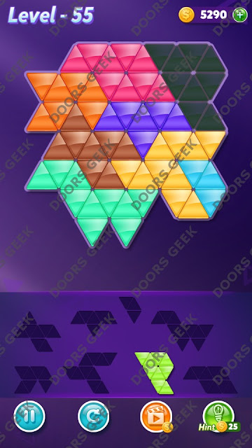 Block! Triangle Puzzle Expert Level 55 Solution, Cheats, Walkthrough for Android, iPhone, iPad and iPod
