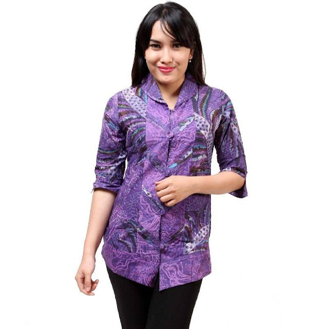 10 Model Baju  Batik Kantor Wanita Terbaru Desain Kekinian  