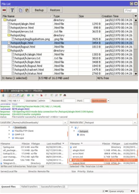 2  File list And Filezilla Mikrotik
