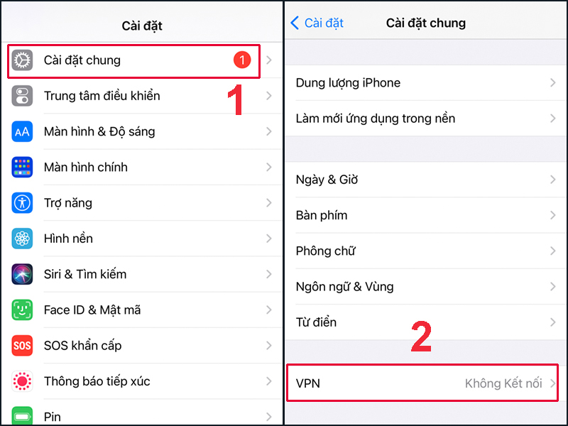 Chọn Cài đặt chung trên điện thoại của bạn