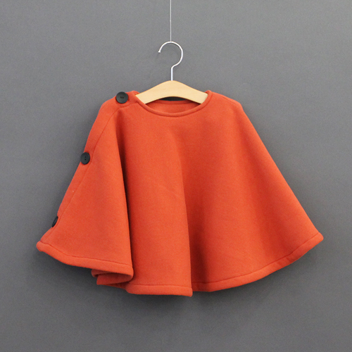 Korean Children's Thick Button-Down Poncho