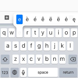iPod touch のキーボードでアクセント付きのアルファベットを入力