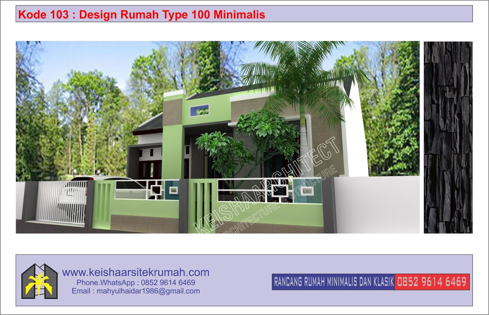 Kode 103 Design Rumah Type 100 Minimalis Lokasi Emperum Kota