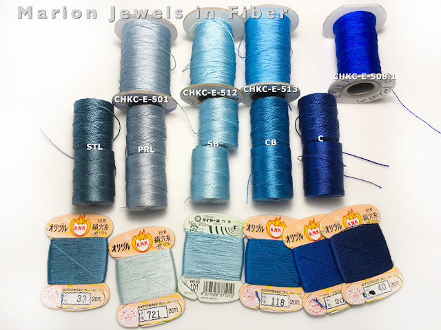 Compare C-Lon Bead Cord Colors with Silks and Chinese Knotting Cord