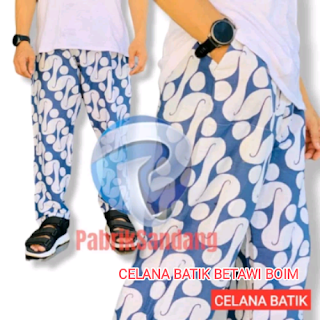 Jual Celana Batik Boim Betawi BIRU