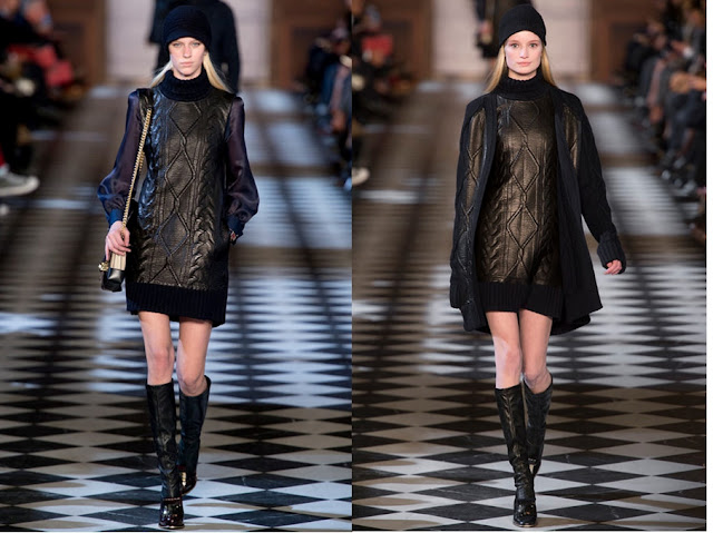 Tommy Hilfiger Fall 2013 - leather, cable knit dresses