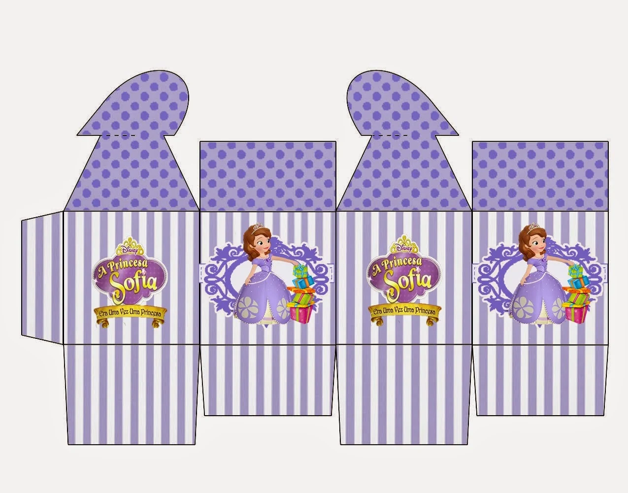 Sofia the First Free Printable Box with Heart Closure.