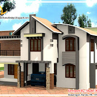 2 story contemporary Kerala home - 2509 Sq.Ft.