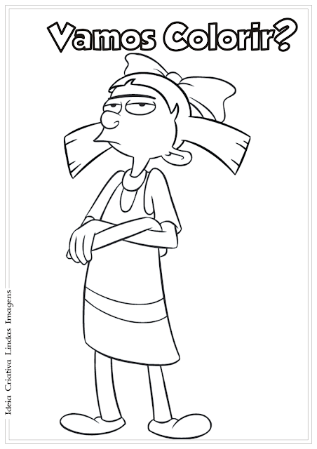 Hey Arnold! Helga desenho para colorir 