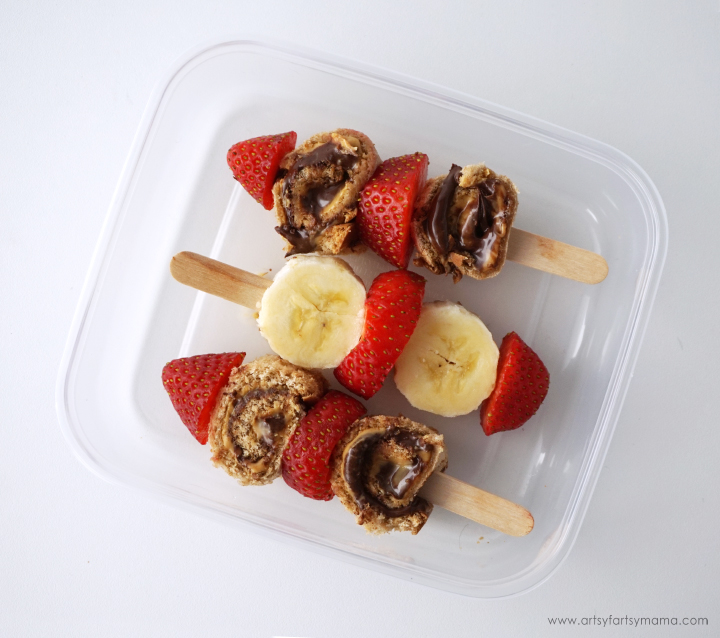 PB Hazelnut Roll-Up Kabobs is a fun lunch for kids to enjoy with Peanut Butter & Co. Peanut Butter!