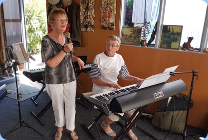 Diane Lyons, vocals, and Jeanette Harding on her Korg Pa3X