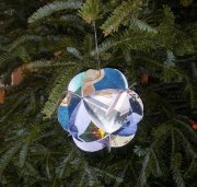 Christmas card ball ornaments