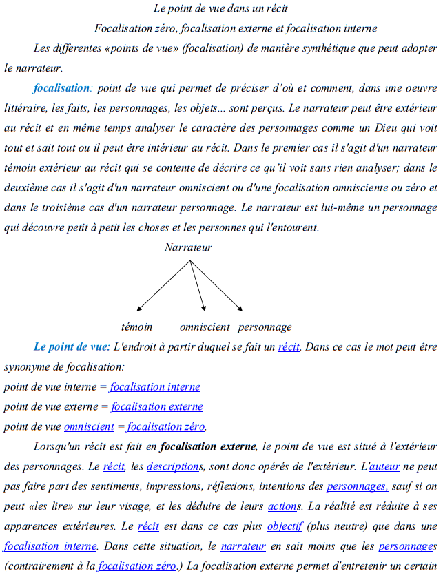 درس La focalisation – اللغة الفرنسية – الأولى باكالوريا