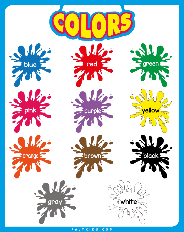 بوستر تعلم الألوان للأطفال - Colors learning poster for kids