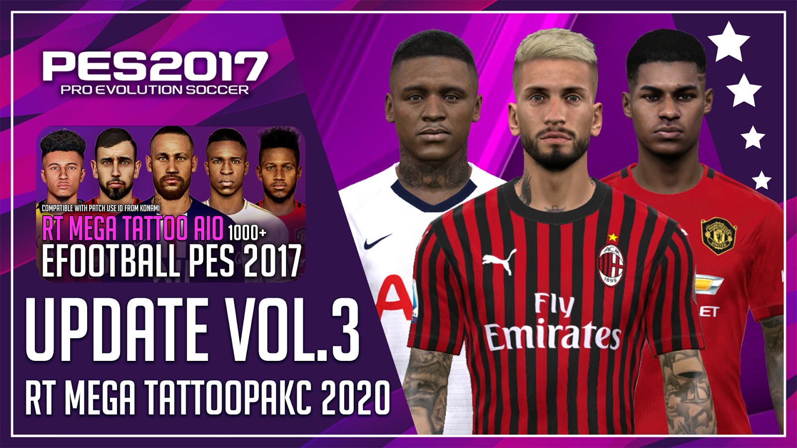 Pes 2017 Rt Mega Tattoopack 2020 Update Vol3 By Rean Tech Released 21 04 2020 Pes Patch Web