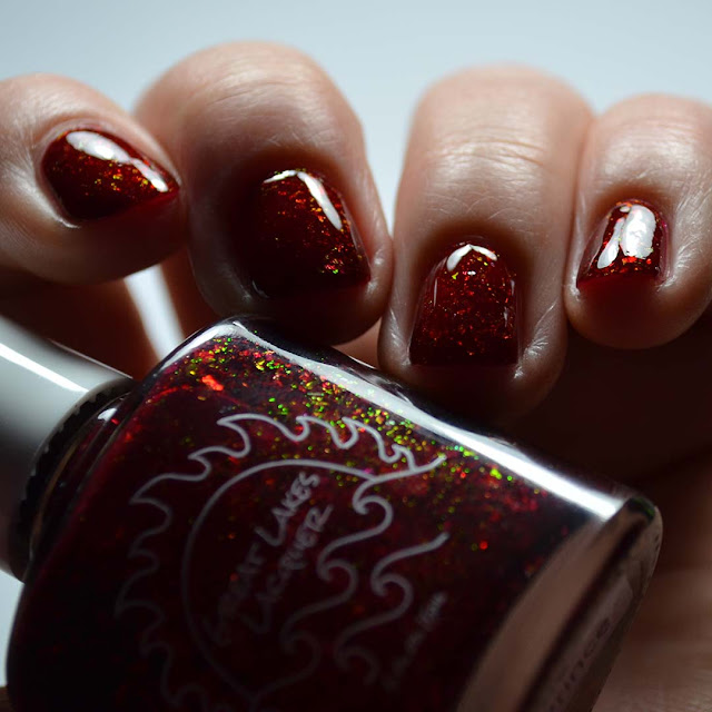 red flakie nail polish