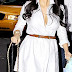 Kim Kardashian looked sizzling in a crisp white shirt dress
