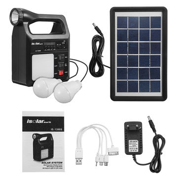 Solar Powered System Protable DC System Light Kit Multifuncation Solar Generator with Solar Panel 