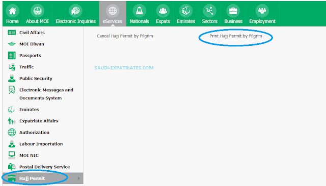 DOWNLOAD OR PRINT HAJJ PERMIT FROM MOI