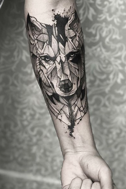 Top Beautiful Wolf tattoo designs for Men รอยสักรูปหมาป่า