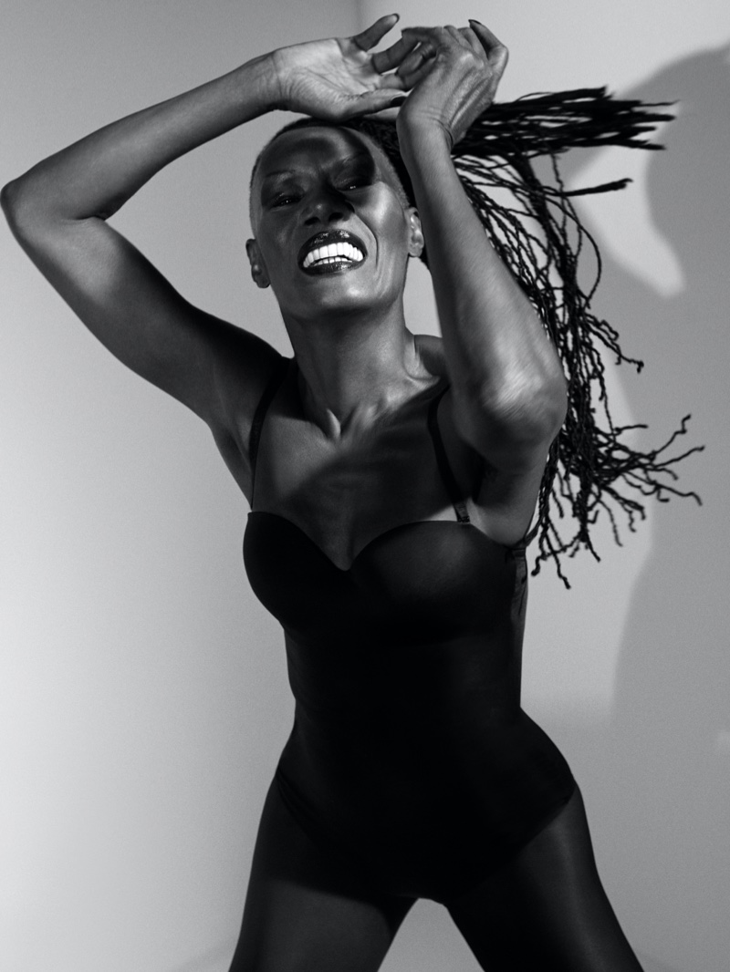 Grace Jones stars in Wolford spring-summer 2023 campaign.
